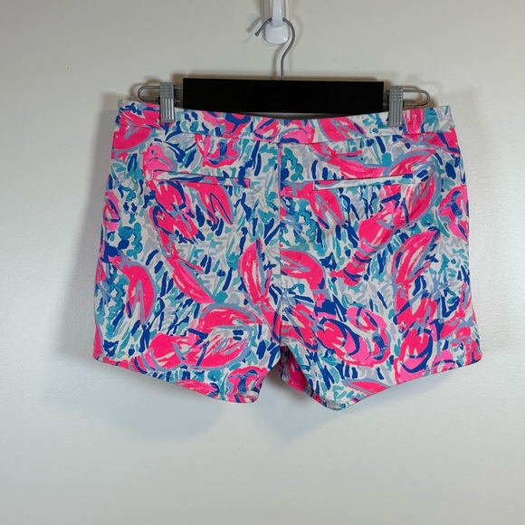 Lilly Pulitzer Hazelle Cosmic Coral Stretch Shorts Pink Lobster Print, Size 8 - Picture 3 of 7